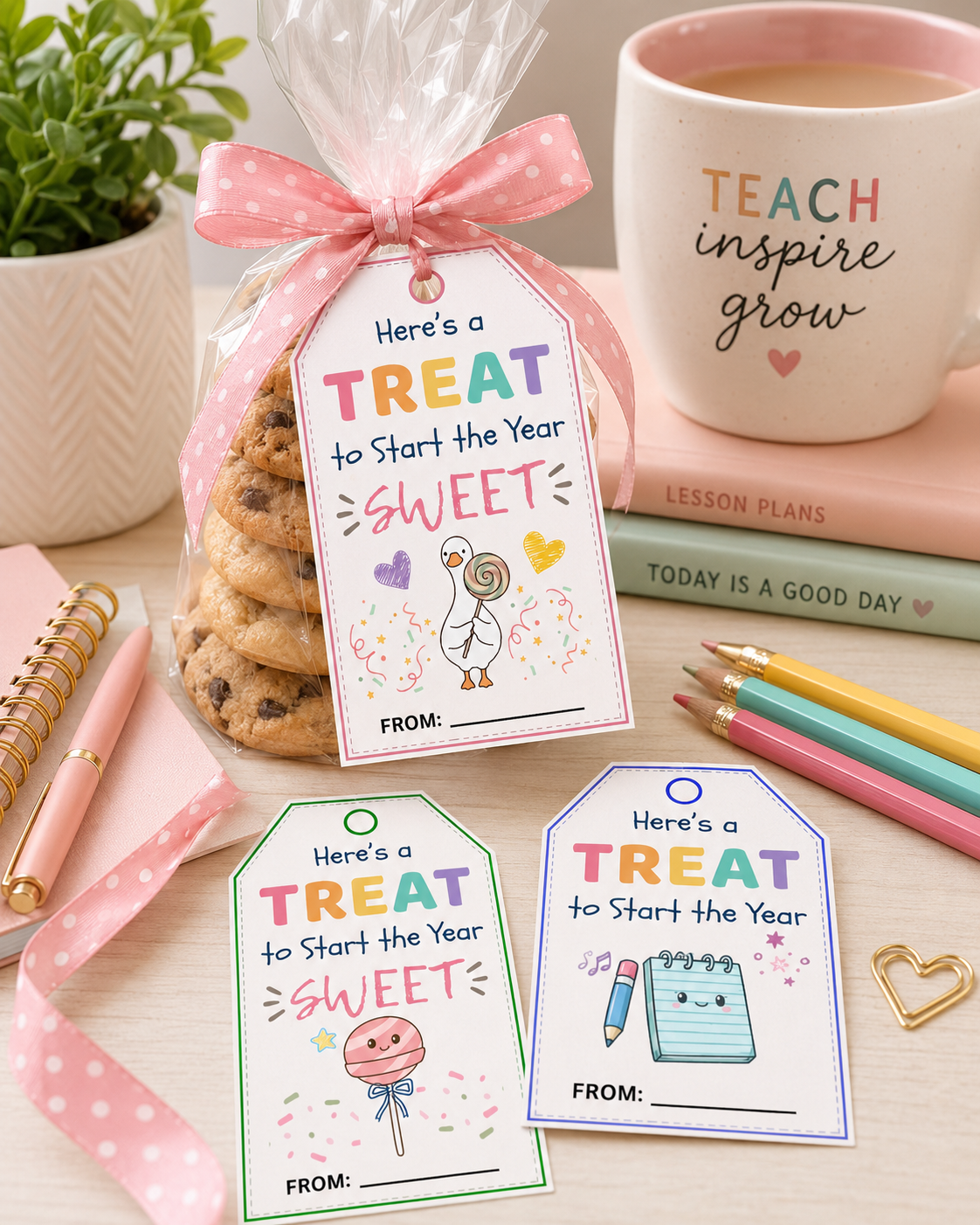Back to School Gift Tags Printable, Sweet Treat Tags for Students, Teacher Classroom Favour Tags, Instant Download