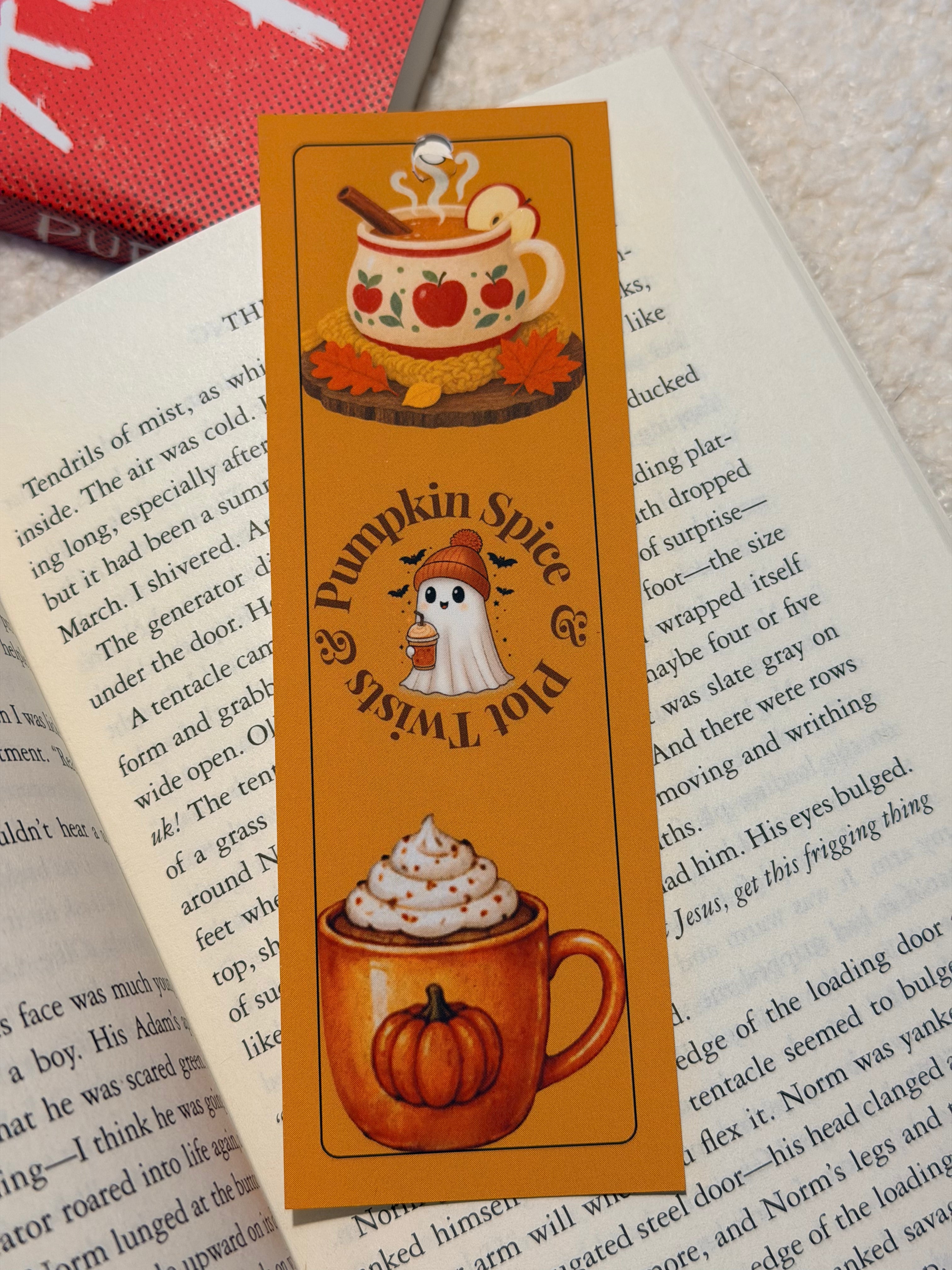 Pumpkin Spice & Plot Twists Bookmark | Cozy Fall Reading Bookmark