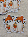 BeanBoo Pumpkin Spice Sticker | Cute Fall Ghost Vinyl Sticker