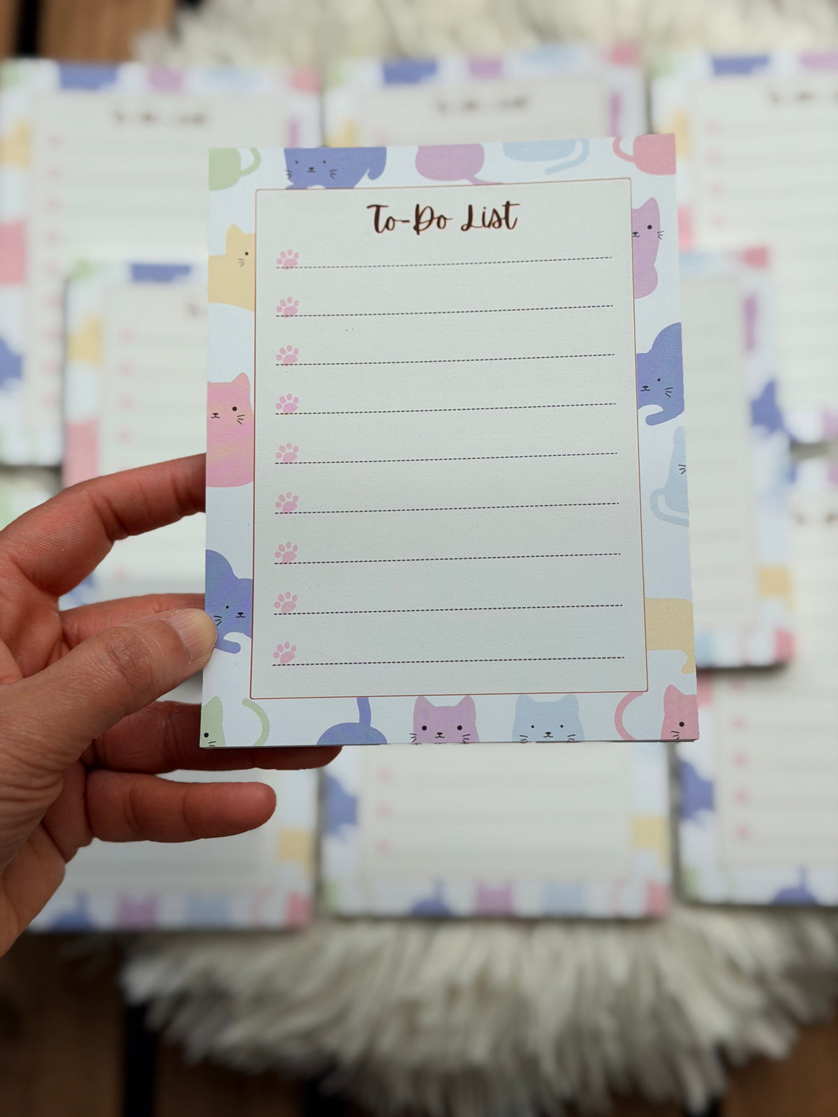 Pastel Cat To-Do List Notepad – 50 Pages