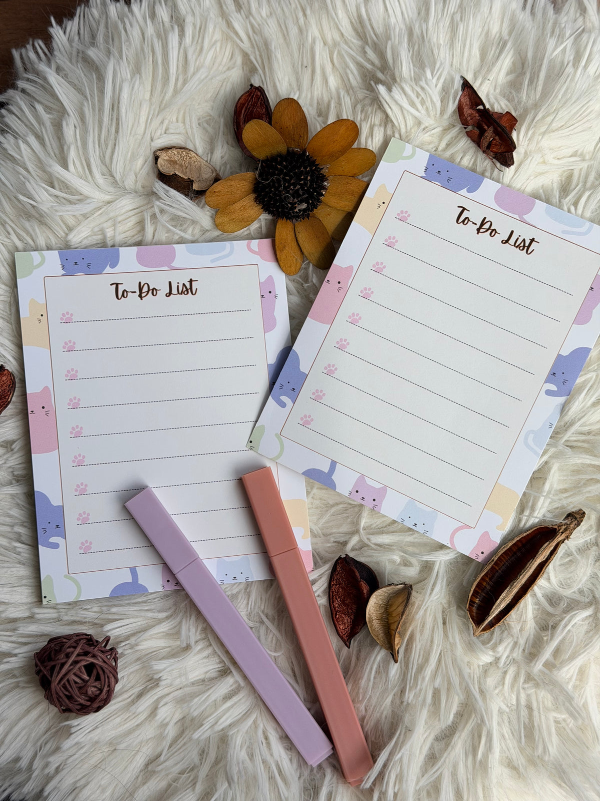 Pastel Cat To-Do List Notepad – 50 Pages