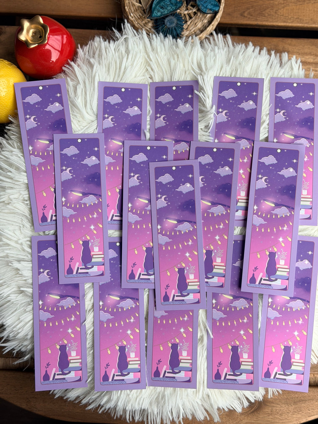 Dreamy Night LoFi Retro Cat Bookmark