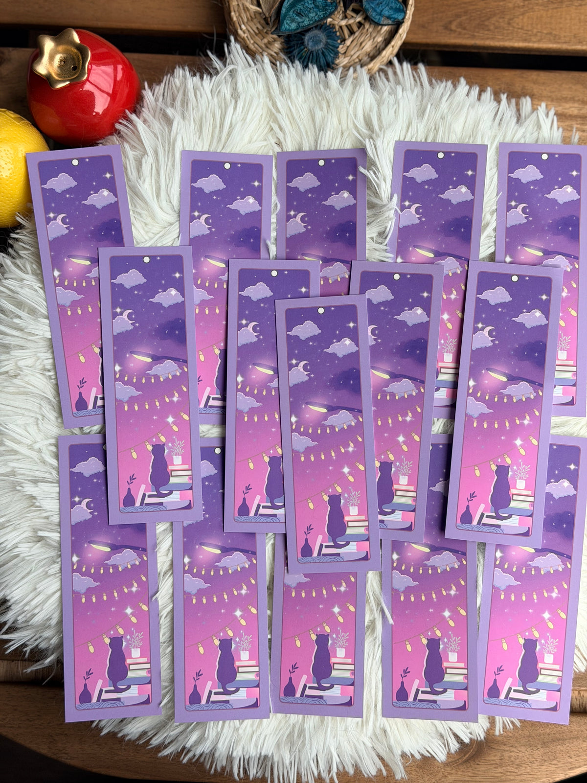 Dreamy Night LoFi Retro Cat Bookmark