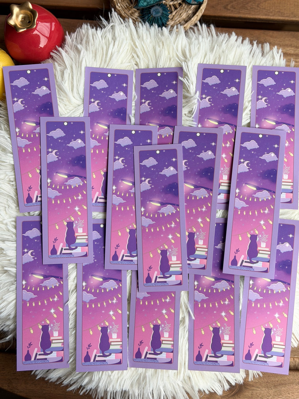 Dreamy Night LoFi Retro Cat Bookmark