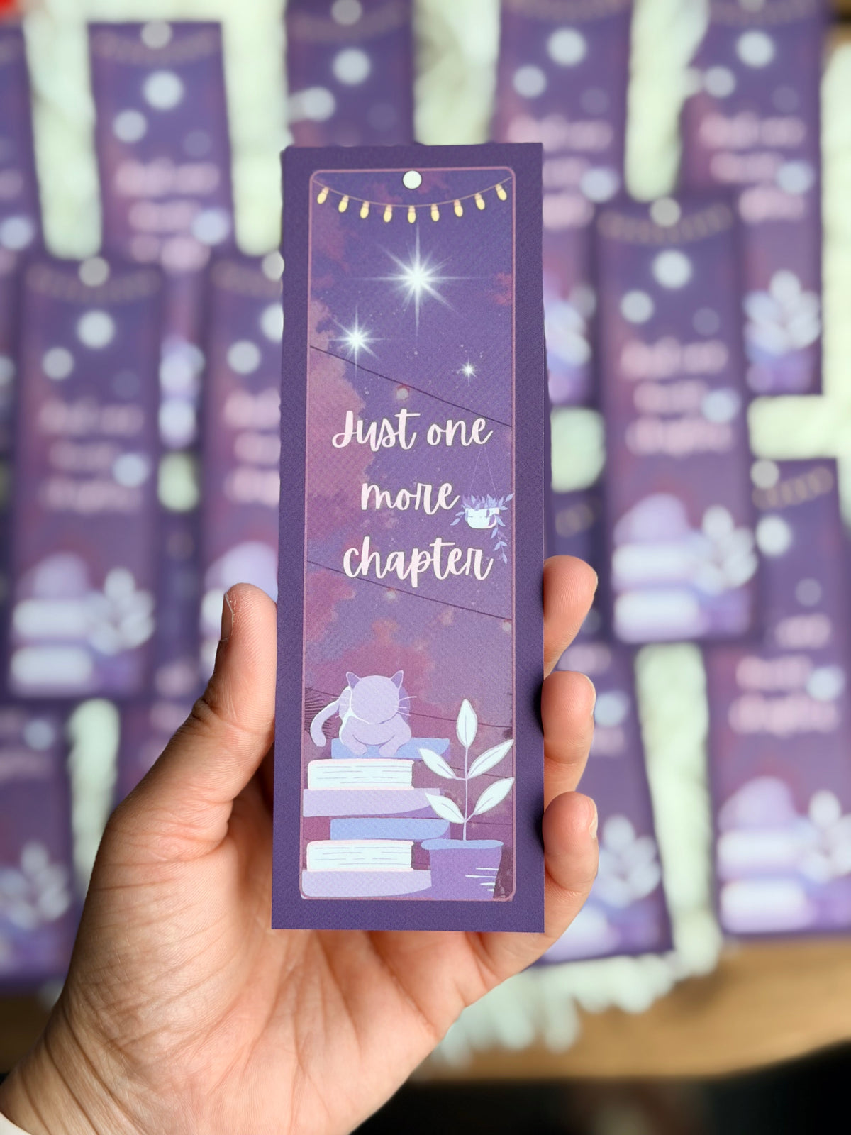 Just One More Chapter LoFi Retro Cat Bookmark