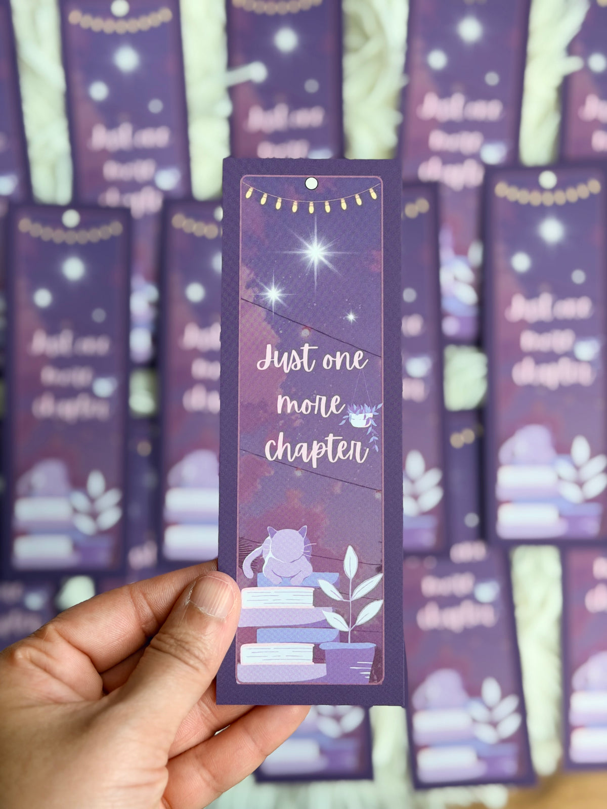 Just One More Chapter LoFi Retro Cat Bookmark