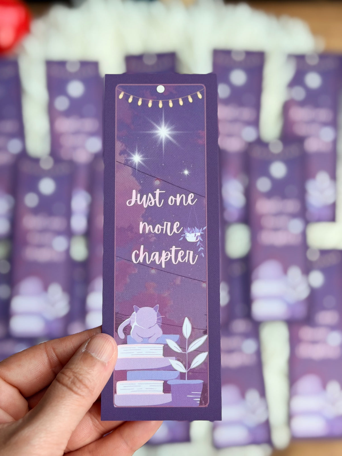 Just One More Chapter LoFi Retro Cat Bookmark