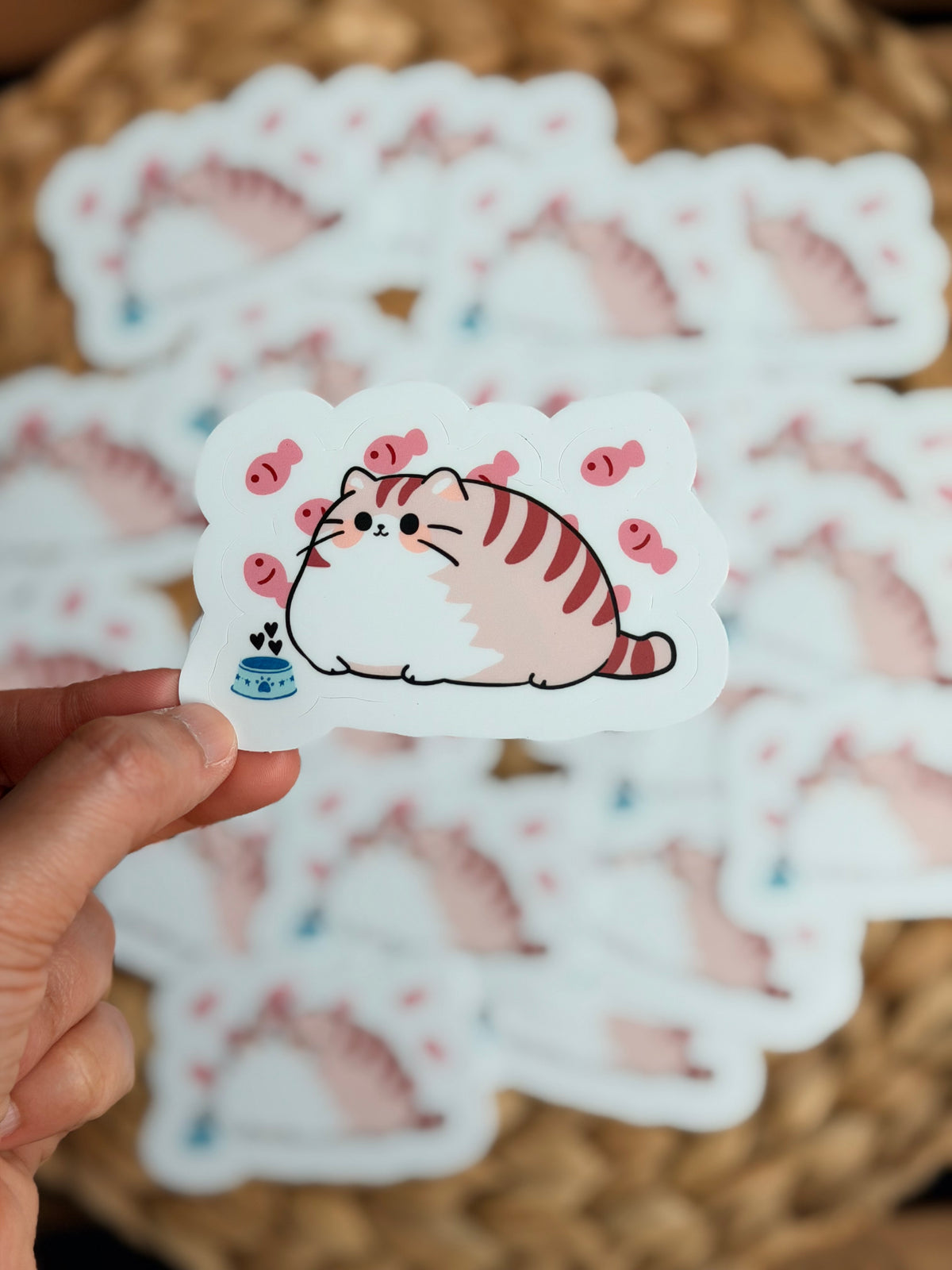 Snack Attack Chubby Cat Vinyl Sticker