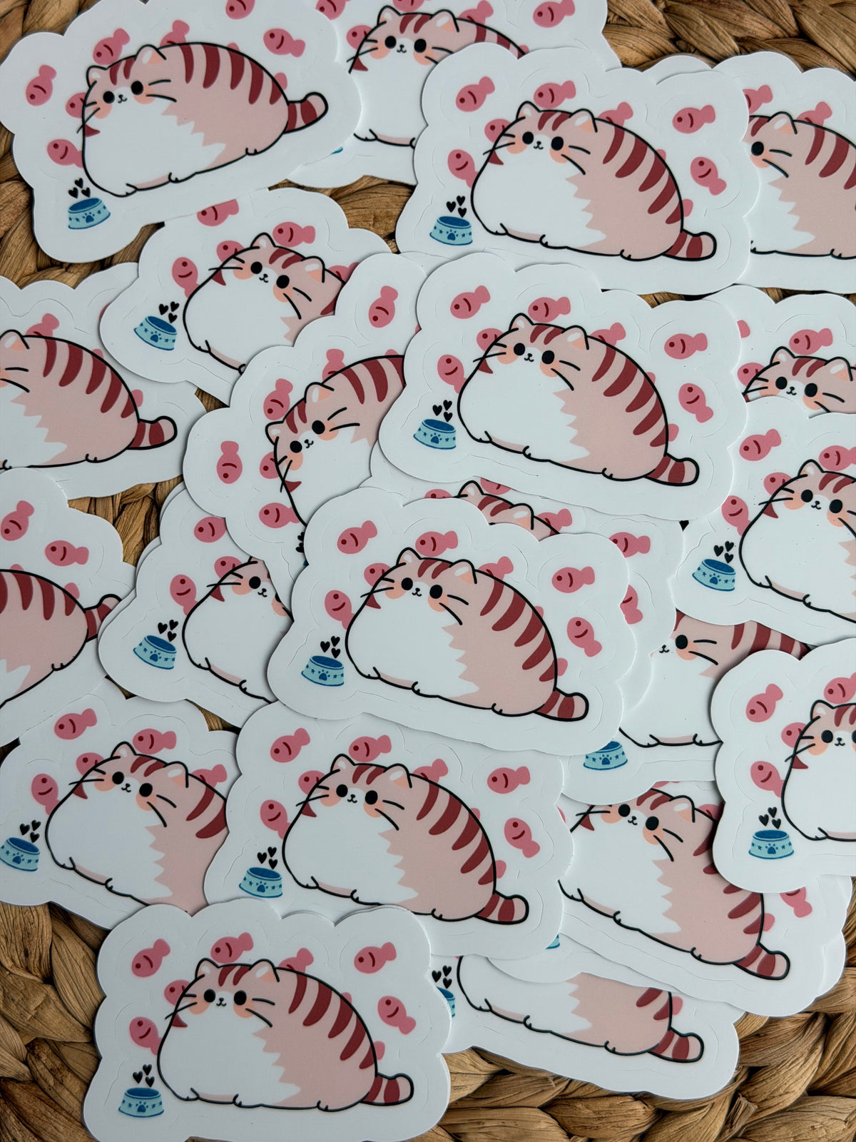 Snack Attack Chubby Cat Vinyl Sticker
