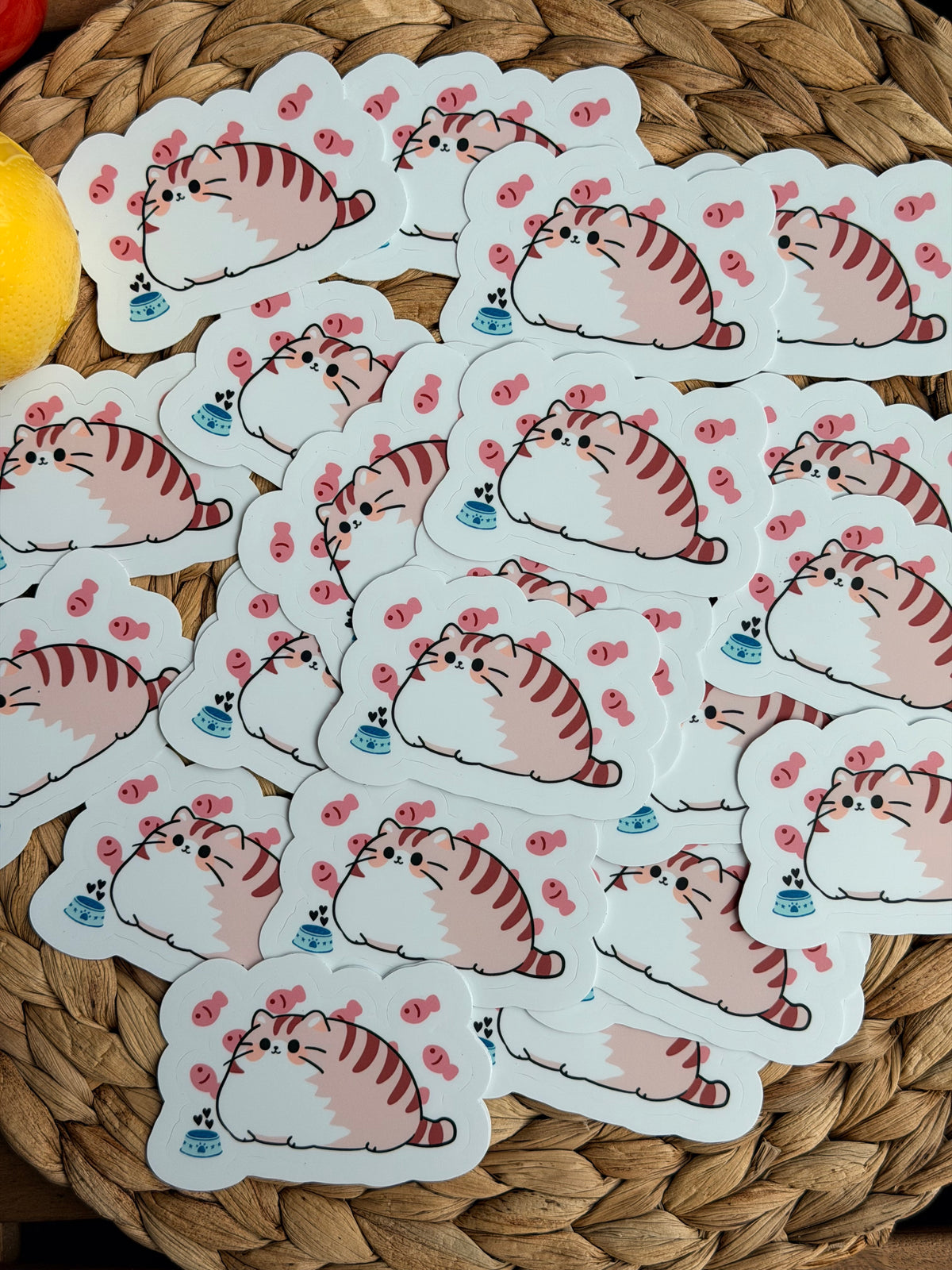 Snack Attack Chubby Cat Vinyl Sticker