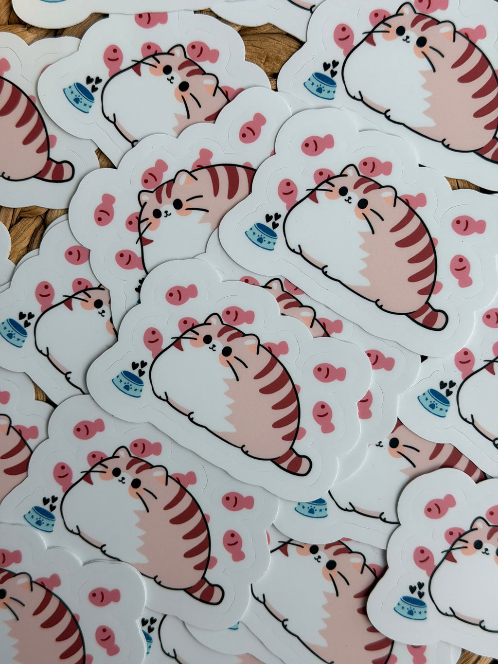 Snack Attack Chubby Cat Vinyl Sticker