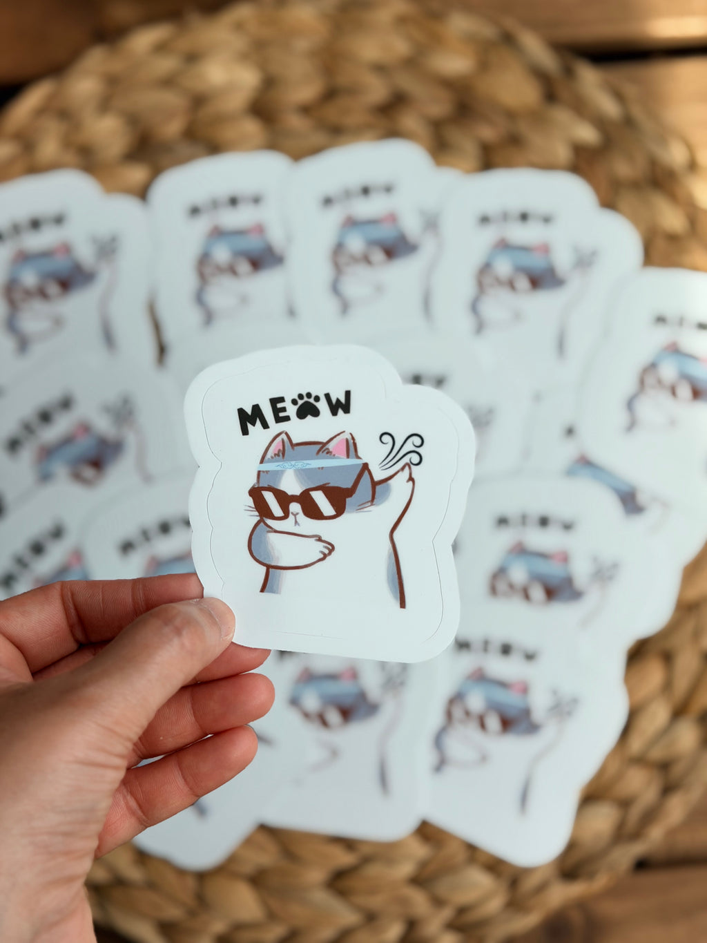 Meow Mode Cat Vinyl Sticker