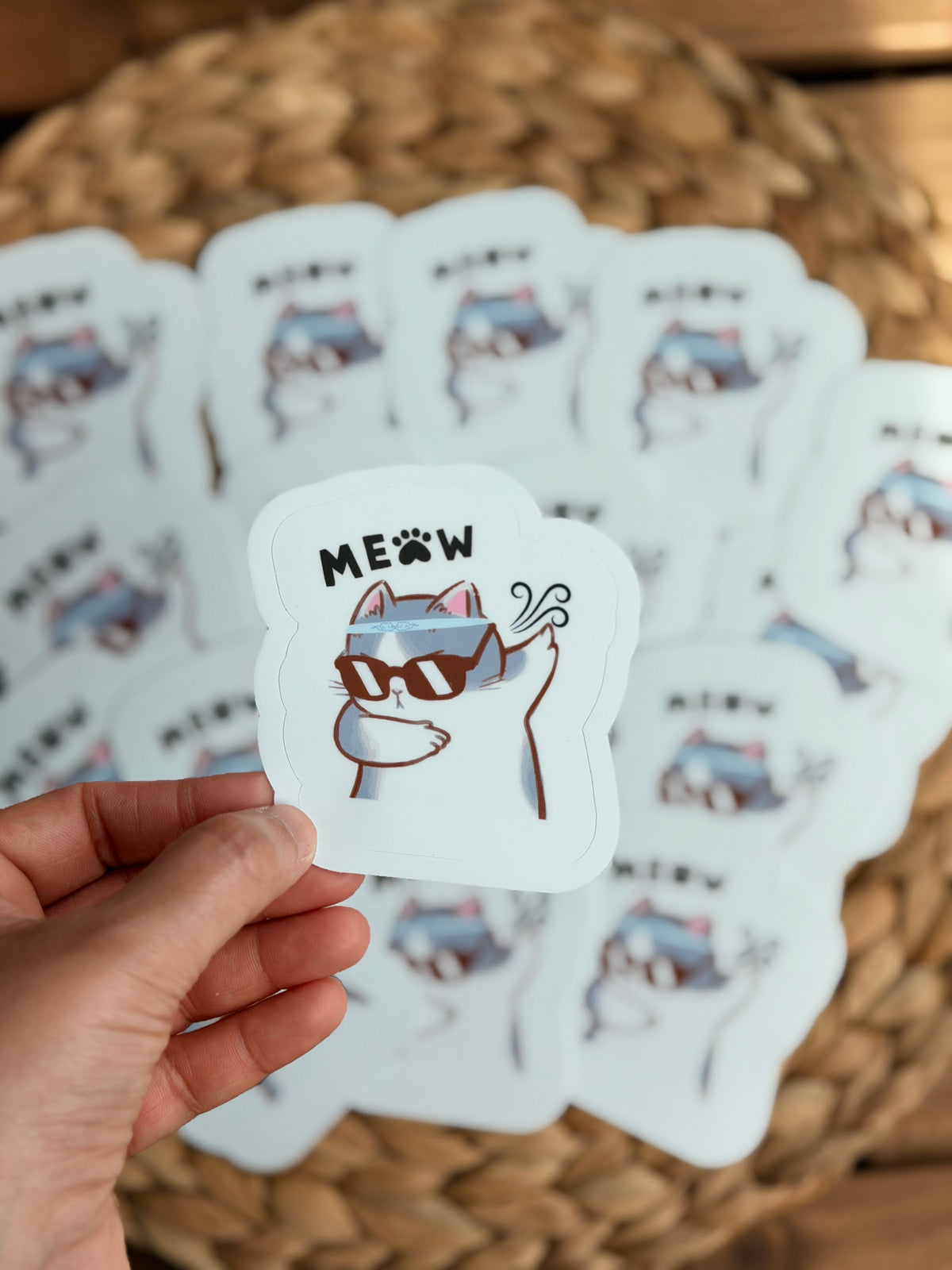 Meow Mode Cat Vinyl Sticker