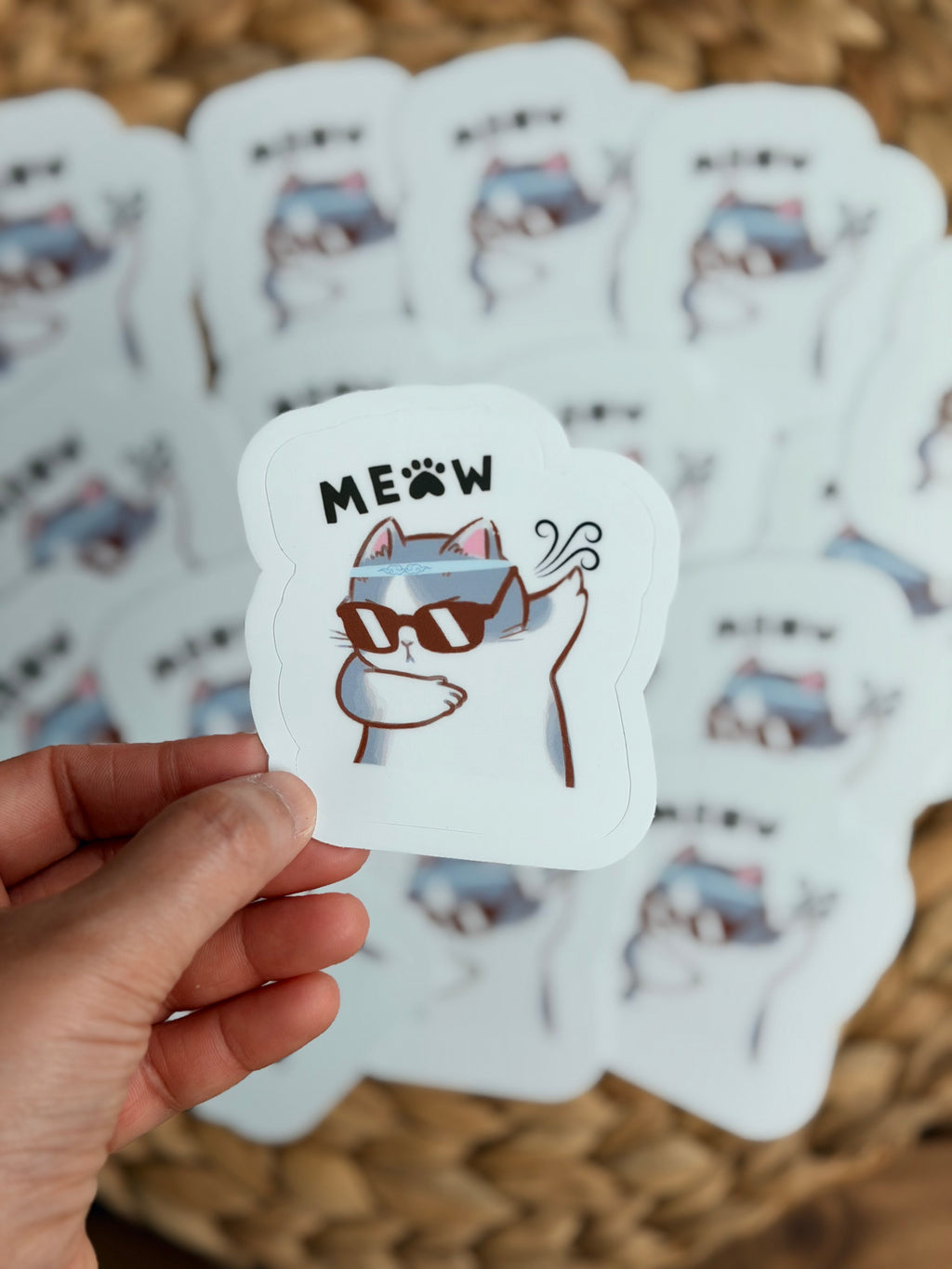 Meow Mode Cat Vinyl Sticker