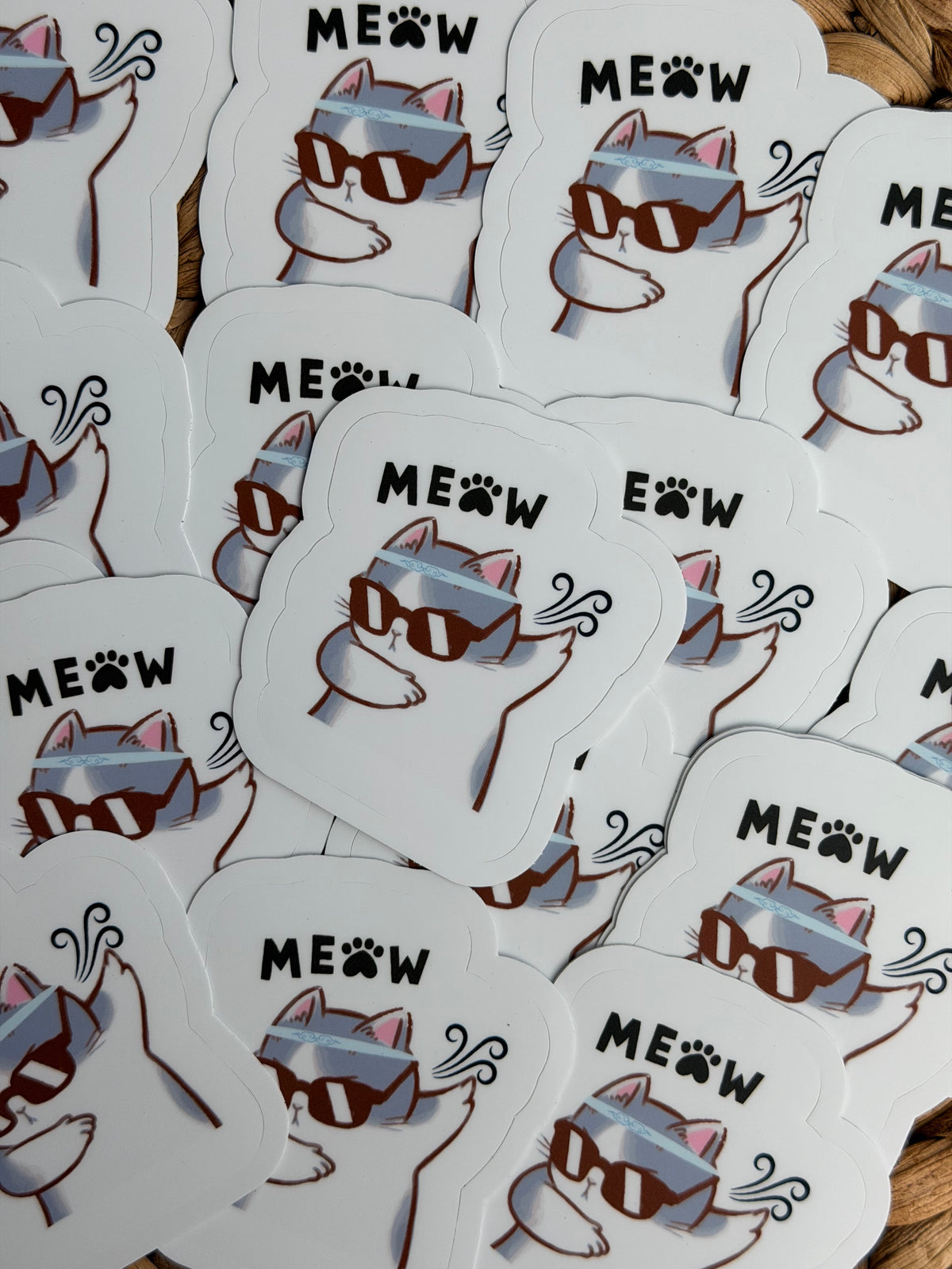 Meow Mode Cat Vinyl Sticker