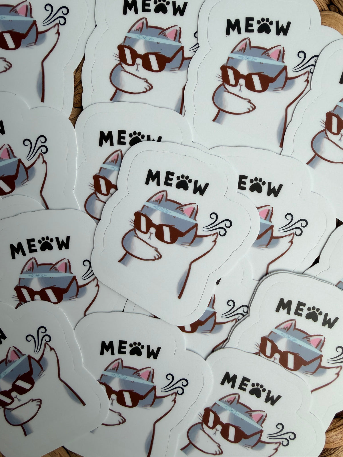 Meow Mode Cat Vinyl Sticker