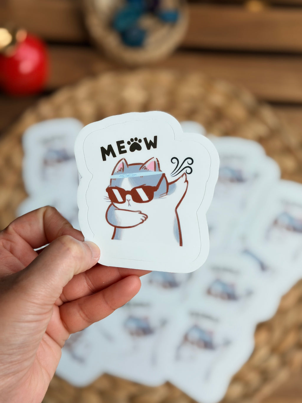 Meow Mode Cat Vinyl Sticker