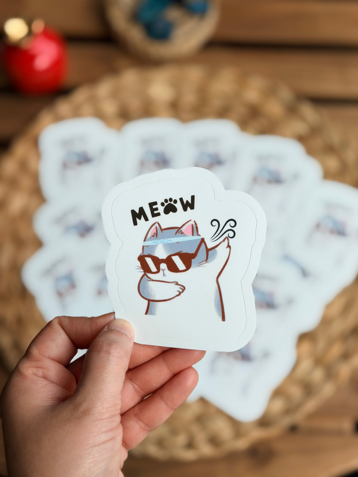 Meow Mode Cat Vinyl Sticker