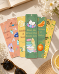 Summer Printable Bookmarks Bundle, 6 Bookmarks, Book Lover Gift, Lemon Citrus, Blueberry, Orange, Beach Reading, Instant Download PNG PDF